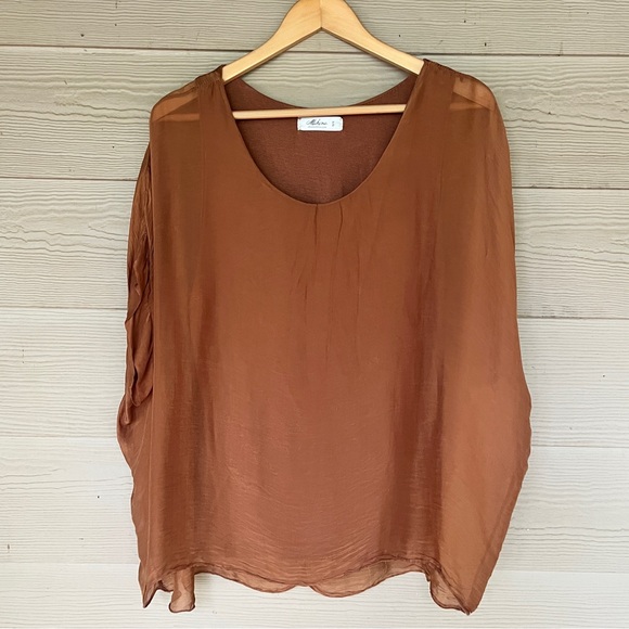mahina Tops - Mahina Rust Brown Women's Blouse